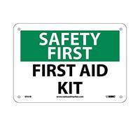 National Marker SF41A Panneau « Safety First Aid Kit » en aluminium, 17,8 x 25,4 cm, 101,6 cm