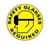 National Marker WFS15 Panneau de sol « Walk On, Safety Glasses Required » de 43,2 cm de diamètre