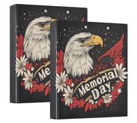 National Memorial Day Bird Classeur 3,8 cm 3 anneaux avec couverture de poche 1/2 paquets de classeur de bureau 200 feuilles