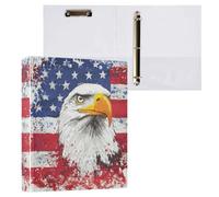 National Memorial Day Lot de 1/2 pochettes pour carnet de notes 1-1/2" 3 anneaux avec presse-papiers, fournitures de bureau, 200 feuilles