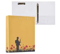 National Memorial Day Soldier Classeur pour carnet de notes de 2,5 cm et demi pouces avec poches intérieures Lot de 1/2 fournitures de bureau Couverture rigide