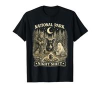 National Park Night Shift Cryptid Campfire Vintage Bigfoot T-Shirt Graphique avec Valeur