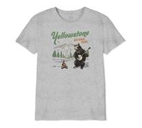 National Park « Yellowstone » BONAPADTS011 T-Shirt Garçon, Gris Melange, Taille 14 Ans