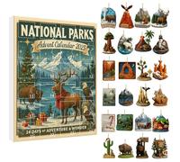National Parks Advent Calendar 2025, 24 Day USA National Parks Ornaments Christmas Countdown Calendar, Wildlife & Landscapes, Gift for Nature Lovers & Families (1psc)