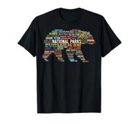 National Parks USA List Word Cloud Bear Camping & Randonnée T-Shirt