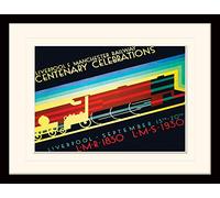 National Railway Museum Affiche encadrée + Passe-Partout - Liverpool & Manchester (Centenary Celebrations by P Irwin Brown)