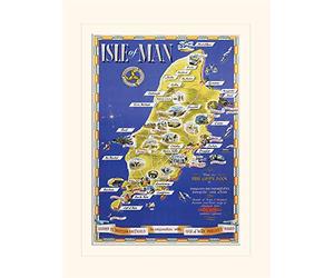 National Railway Museum Isle of Man (Map) 30 x 40 cm montée d'impression
