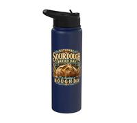 National Sourdough Bread Day Rough Day Baker Pun Stainless Steel Insulated Water Bottle