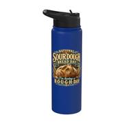 National Sourdough Bread Day Rough Day Baker Pun Stainless Steel Insulated Water Bottle