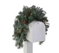 National Tree Company Feel Real Boîte aux Lettres de Noël Artificielle pré-éclairée | Lumières LED Blanches à Piles | Épicéa Artificiel givré - 91,4 cm