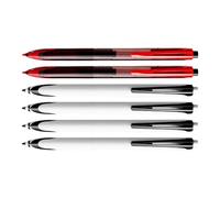 National Trend Lot de 6 stylos à bille avec mécanisme silencieux et encres anti-bavures Idéal pour les examens et le travail