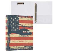 National Vietnam War Veterans Day A Hélicoptère Bird 1 et demi pouce Classeur rond avec poches intérieures, lot de 1/2 fournitures de dossier de bureau, 200 feuilles