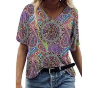 National Vintage Manches Courtes Femmes V Tendance Manches Courtes Chemise Femmes Été A, 7 #, XL