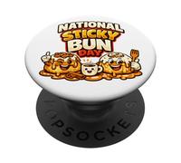 Nationale Sticky Bun Day Cinnamon Cute Roll Bun Kawaii Idée PopSockets PopGrip Adhésif