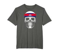 Nationalité Pays - Tête De Mort Crâne Drapeau Cambodge T-Shirt