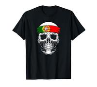 Nationalité Pays - Tête De Mort Crâne Drapeau Portugal T-Shirt