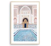 Nationcog Impression d'art Marrakech Maroc, Medersa Ben Youssef, affiche de voyage, décoration marocaine, cadeau de pendaison de crémaillère (sans cadre) (30,5 x 45,7 cm)