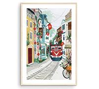 Nationcog Impression d'art vietnamienne de Hanoi, rue du train Vietnam, Asie du Sud-Est, sac à dos, art mural vietnamien, cadeau de voyage, affiche de voyage, cadeau de pendaison de crémaillère,