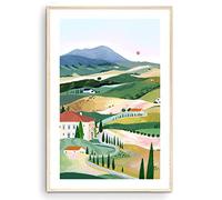 Nationcog Toscane Art Print - Impression d'art italienne, Val d'Orcia, cadeau de voyage, art mural Toscane, décoration d'intérieur (sans cadre) (30,5 x 45,7 cm)