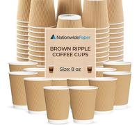 Nationwide Paper Lot de 100 tasses à café jetables en papier kraft triple paroi pour boissons chaudes et froides 237 ml
