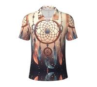 Native American Dream Catcher Polo à manches courtes pour homme, haut de golf, course à pied, sport, entraînement, Noir , XXL