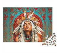 Native American Girl Puzzle 1000 Pièces Recyclable Paper Boho Art Adulte Jigsaws Accessoires de Jeu de Fête Developing Garçon & Filleren‘s Intelligence Éducatif 70x50cm/1000Ps