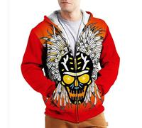 Native American Indian 3D Imprimé Femmes Hommes Fermeture Éclair Capuche Drôle À Capuche Sweatshirt Surdimensionné Streetwear Veste