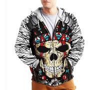 Native American Indian 3D Imprimé Femmes Hommes Sweatshirt Casual Fermeture Éclair Capuche Veste Cordon Manches Longues Vêtement d'extérieur Top