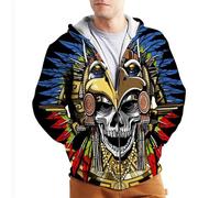 Native American Indian 3D Imprimé Femmes Hommes Zip Fermer Capuche Manches Longues Sweatshirt Harajuku Veste Cardigan Top