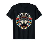 Native American Indian Soul Spirit Wolf Shaman Vintage Men T-Shirt