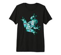 Native American Indian Style Frog Art Pacific Northwest T-Shirt Haut de Gamme