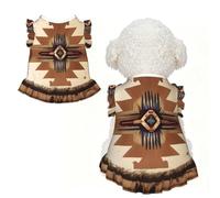 Native American Patterns Robe à volants sans manches respirante pour petits chiens et chats Taille XL