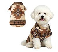 Native American Patterns XL Chemise hawaïenne pour petits chiens - Tenue d'été mignonne pour la plage pour chiot - Vêtement doux et respirant avec boutons