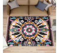 Native American Rugs Grand tapis sud-ouest aztèque tribal aztèque pour chambre à coucher, salon, lavable, antidérapant et doux pour décoration d'intérieur - Grand tapis pour salon - 160 x 230 cm