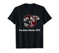 Native American San Juan Islands WA Tribal Orca Whale T-Shirt Graphique avec Valeur