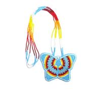 Native American Style Beaded Layered Necklace- Ukrainian beaded Necklace Native Handmade Seed Bead Necklace,Tribal ethnic beaded necklace #1 (Butterfly (skyblue) Without Earrings)