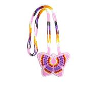 Native American Style Beaded Layered Necklace- Ukrainian beaded Necklace Native Handmade Seed Bead Necklace,Tribal ethnic beaded necklace #1 (Butterfly (Baby Pink))