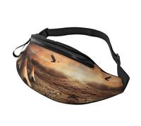 Native American Tribes Sac banane pour homme et femme, sac banane en polyester imprimé pour voyage, marche, sport avec sangle réglable, Noir , Taille unique