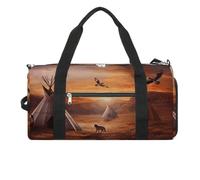 Native American Tribes Sac de sport pour femme et homme Compartiment à chaussures Sac de voyage étanche Sac de sport pour le sport, les gymnases et le yoga, Tribu amérindienne, Taille unique