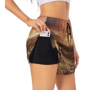 Native American Tribes Short de sport d'été pour femme Loisirs quotidiens Jogging cyclisme exercice en plein air, Noir , L Grande longueur