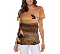 Native American Tribes T-shirt à manches courtes pour femme avec élasticité confortable et col rond, Noir , L