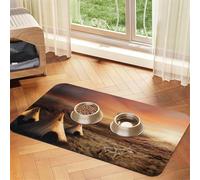 Native American Tribes Tapis de gamelle pour animal domestique, antidérapant et insipide pour chien et chat