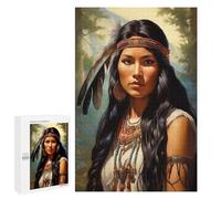 Native American Woman Portrait, 1000 PCS Puzzle À Exposer, Cadeau du Nouvel an, pour Un Loisir Créatif en Intérieur