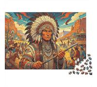 Native Americans Jigsaw Jigsaw Puzzle 1000 Piècess Recyclable Mohicans Senior Jigsaw Puzzles Éducatif Game Décompression Ideal for Family and Friends Birthdays 38x26cm/1000pcs