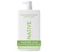 Native Gel Douche & Gel Corps pour Femmes & Hommes - Sans Sulfates & Colorants - Savon Corps Parfum Concombre & Menthe - Nettoie Doucement avec des Ingrédients d'Origine Végétale (1000 ml)