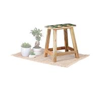 Native Home Tabouret 2 en 1 Petite Table d’Appoint & Siège, avec Motif, Massif, Moderne HLP 45,5 x 42 x 26 cm, Nature