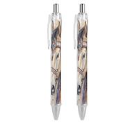 Native Horses Lot de 2 stylos à bille rétractables à encre gel fine de 0,5 mm pour bureau