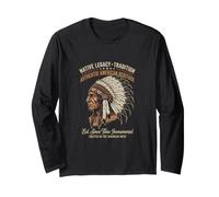 Native Legacy T-Shirt Authentique American Heritage Graphic Manche Longue
