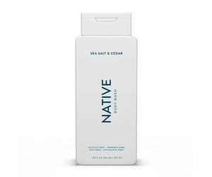 Native Lot de 2 laves-corps naturels pour femmes, hommes - Sans sulfates, sans paraben, sans colorant - Avec ingrédients naturels dérivés - Pour la peau douce et hydratante - Sel de mer et cèdre - 45