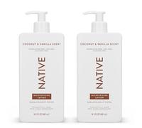 Native Lotion Corps Hommes & Femmes - Sans Silicones & Colorants - Lotion Mains Parfum Coco & Vanille + Hydratant Corps pour Peau Sèche - Avec Beurre de Karité & Glycérine (Lot de 2, 487 ml)